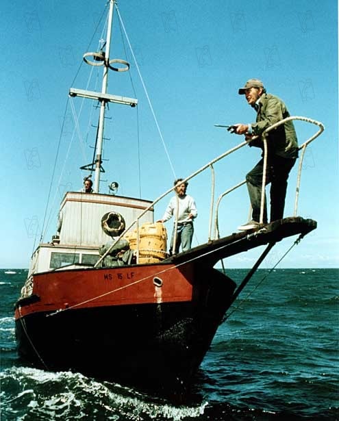 Les Dents de la Mer : Photo Roy Scheider, Robert Shaw, Richard Dreyfuss, Steven Spielberg