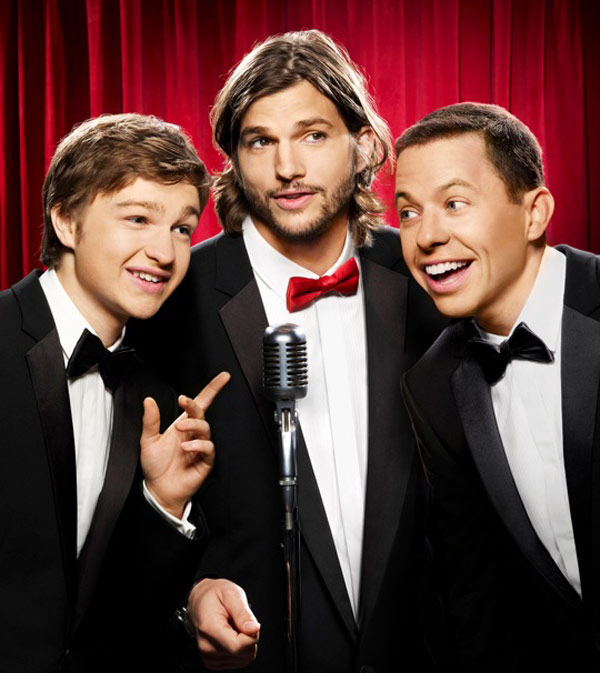 Photo Angus T. Jones, Jon Cryer, Ashton Kutcher