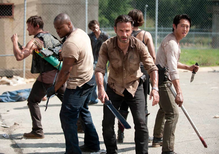 The Walking Dead : Photo Norman Reedus, Lauren Cohan, Steven Yeun, IronE Singleton, Andrew Lincoln