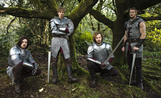 Merlin : Photo Eoin Macken, Bradley James (II), Tom Hopper, Rupert Young