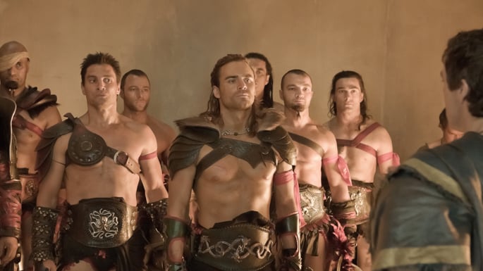 Spartacus : Les dieux de l'arène : Photo Manu Bennett, Shane Rangi, Nick Tarabay, Dustin Clare