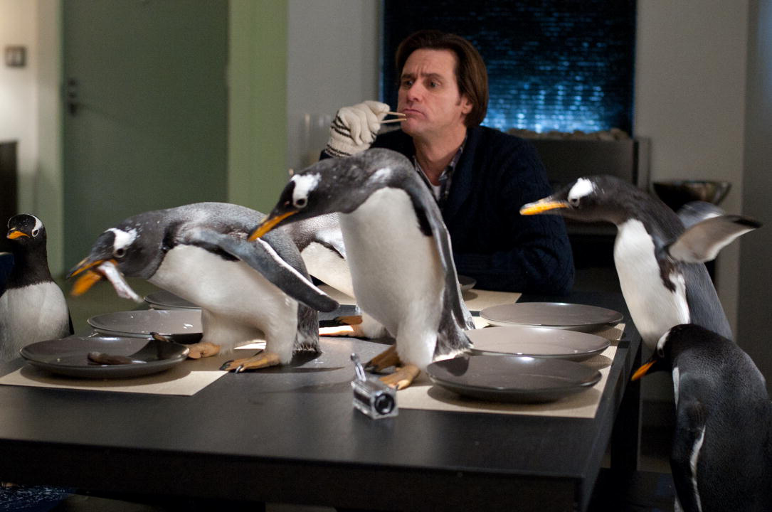 M. Popper et ses pingouins : Photo Mark Waters, Jim Carrey