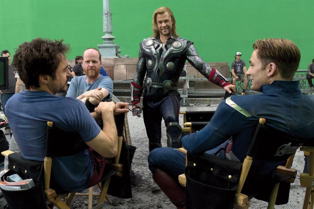 Avengers : Photo Robert Downey Jr., Chris Hemsworth, Joss Whedon