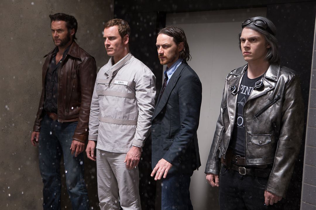 X-Men: Days of Future Past : Photo James McAvoy, Evan Peters, Michael Fassbender, Hugh Jackman