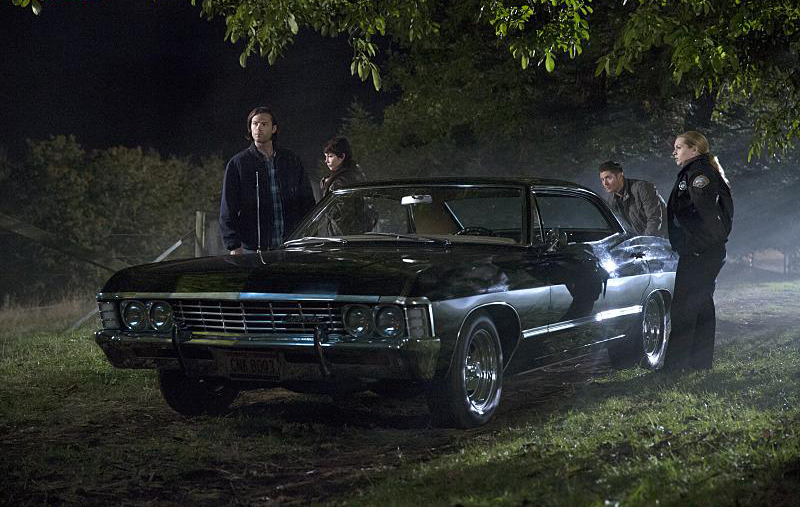 Supernatural : Photo Jared Padalecki, Jensen Ackles, Kim Rhodes, Briana Buckmaster