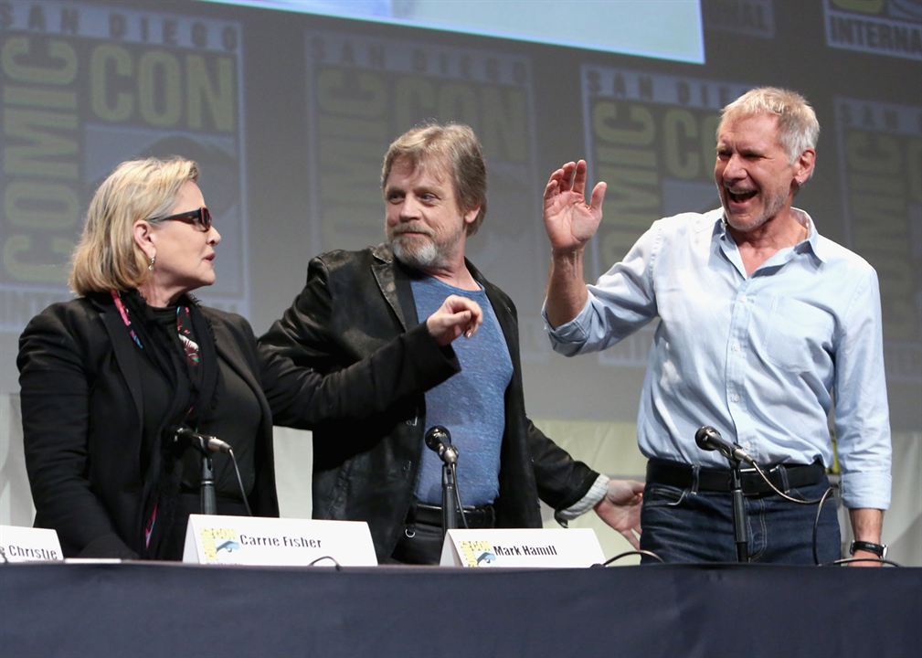 Star Wars - Le Réveil de la Force : Photo promotionnelle Harrison Ford, Mark Hamill, Carrie Fisher
