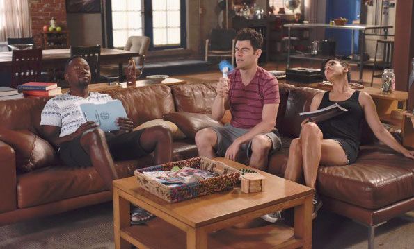 New Girl : Photo Max Greenfield, Hannah Simone, Lamorne Morris