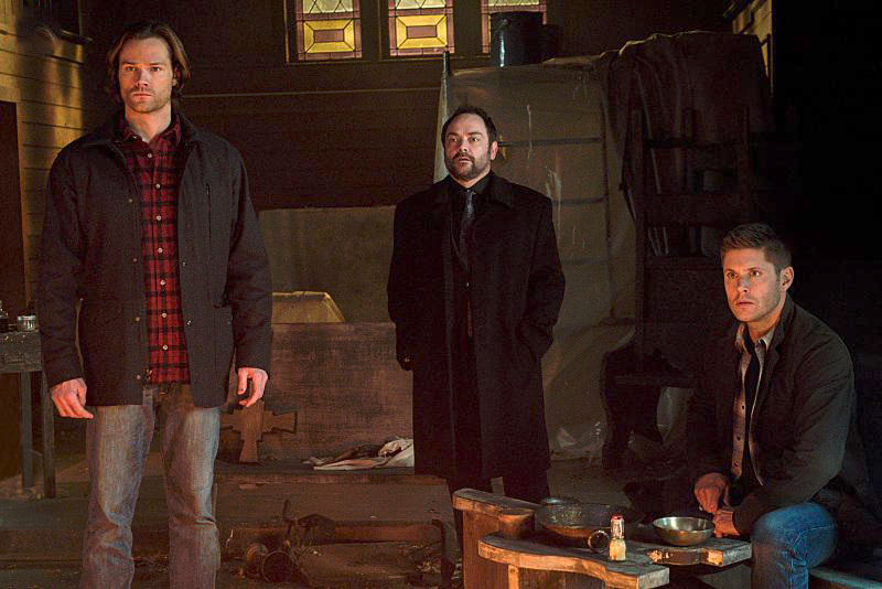 Supernatural : Photo Mark Sheppard, Jared Padalecki, Jensen Ackles