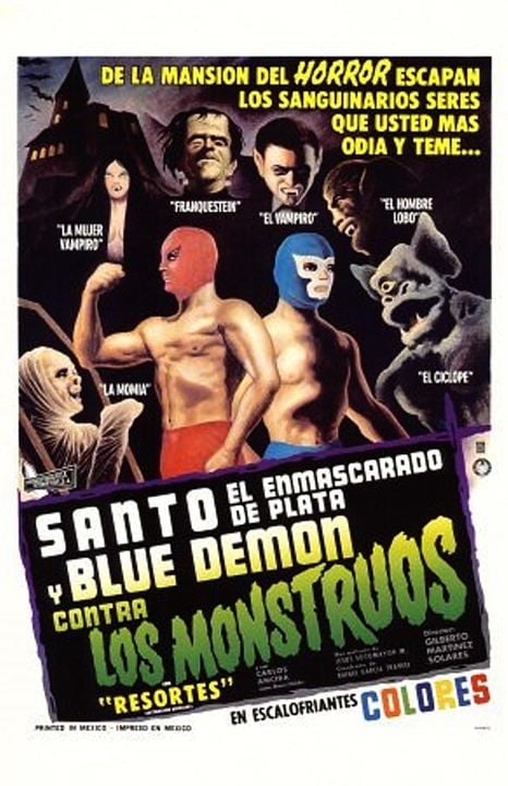 Santo el enmascarado de plata y Blue Demon contra los monstruos : Affiche