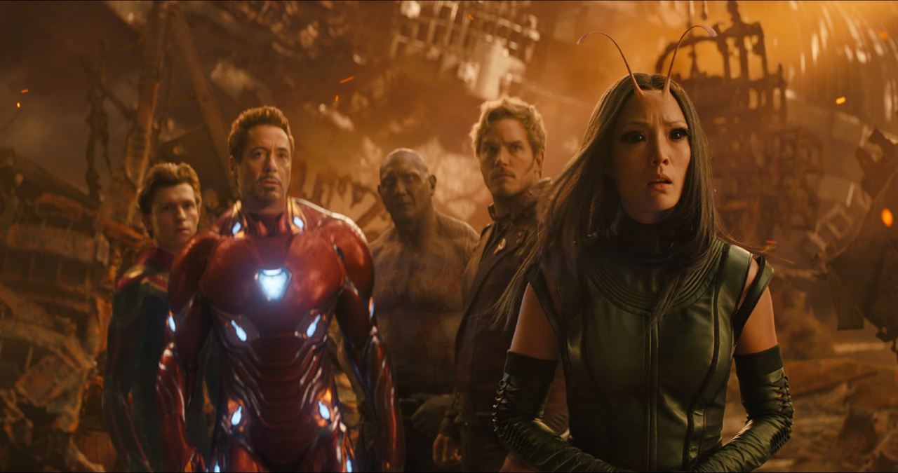 Avengers: Infinity War : Photo Robert Downey Jr., Dave Bautista, Pom Klementieff, Tom Holland, Chris Pratt