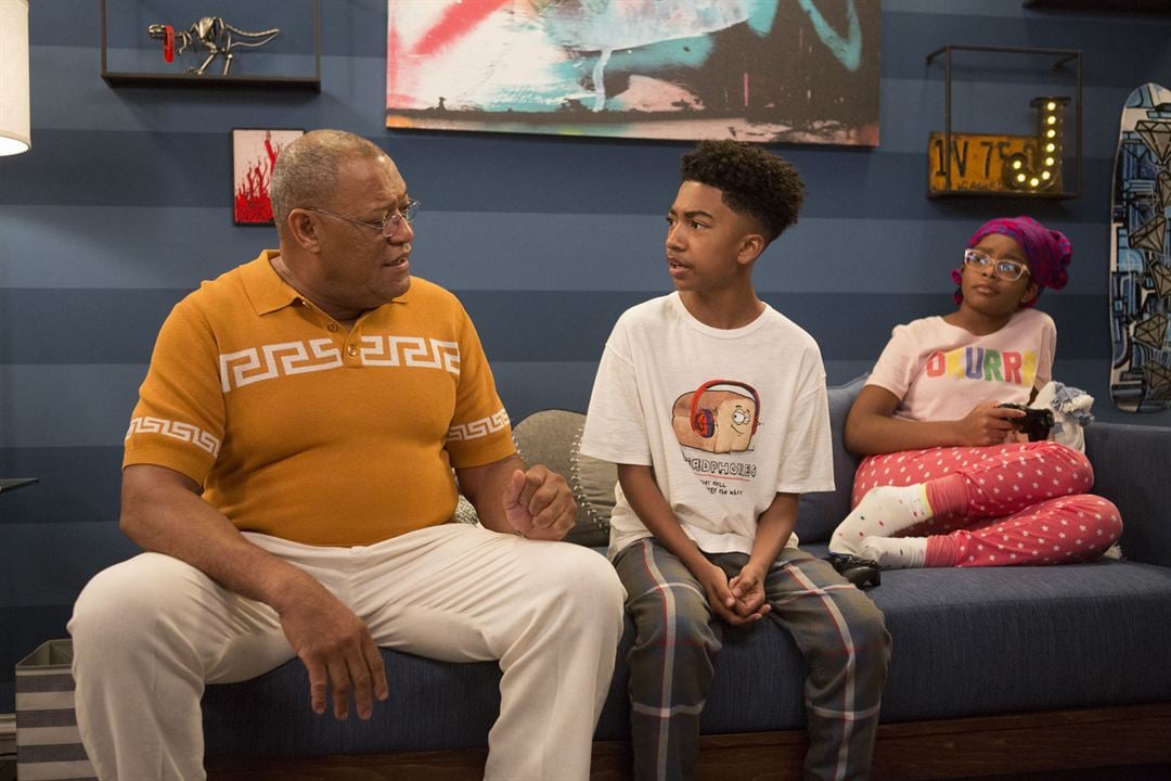 Black-ish : Photo Marcus Scribner, Laurence Fishburne, Marsai Martin