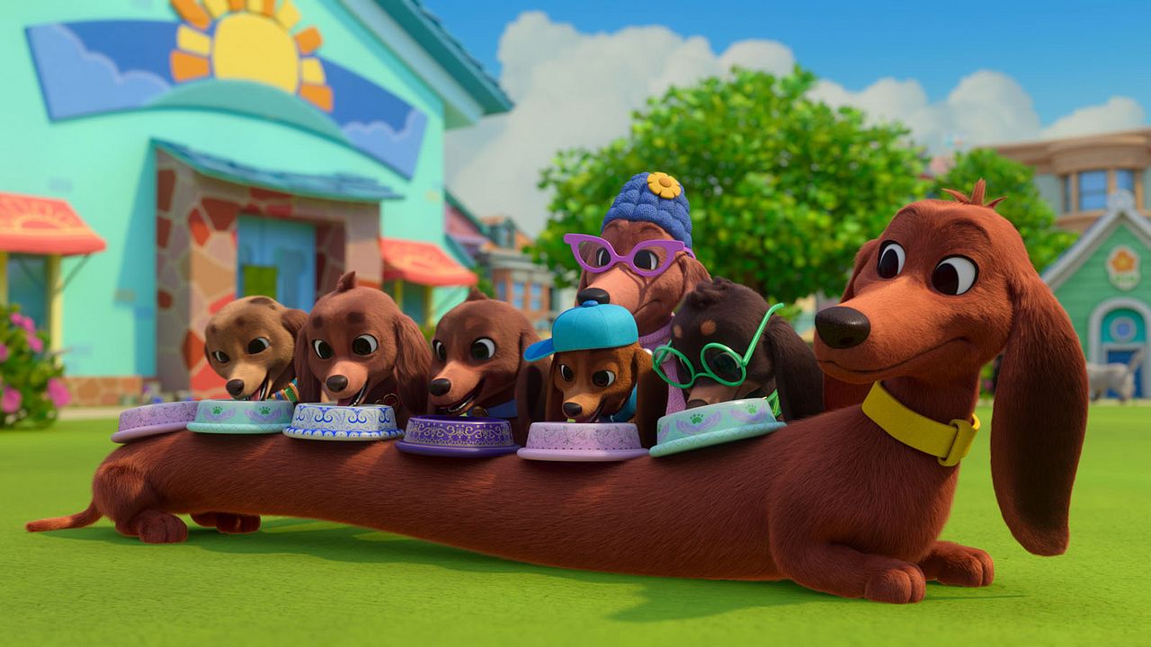 Bretzel et les bébés chiens : Photo