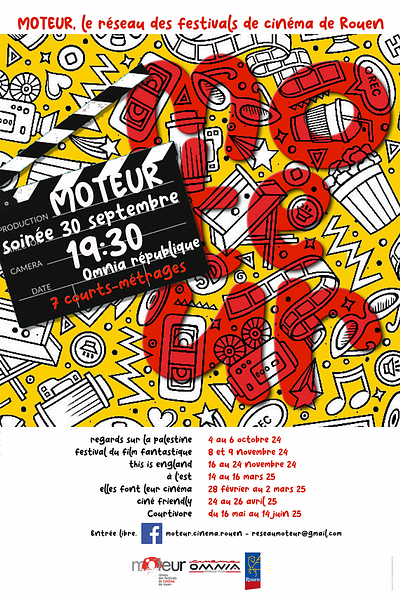 Affiche du film Moteur, le réseau des festivals de cinéma de Rouen
