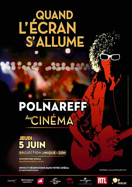 Affiche du film Polnareff au cinéma : quand l'écran s'allume (Pathé Live)