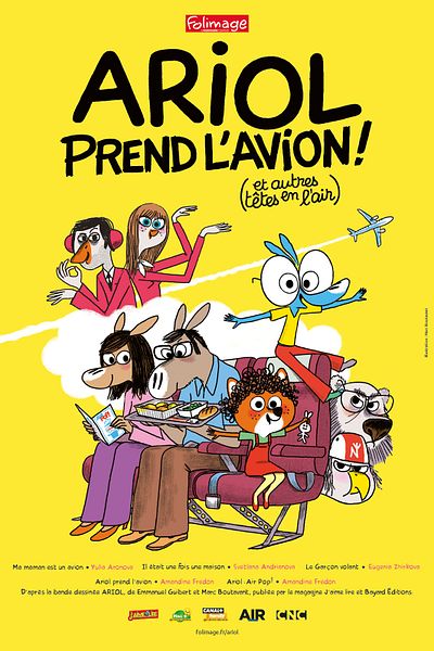Affiche du film Ariol prend l’avion (et autres têtes en l’air)