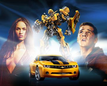 Pleins feux sur la saga "Transformers" :des techniciens à l'écran; une explosion mal incrustée; un conducteur de robots; ...;