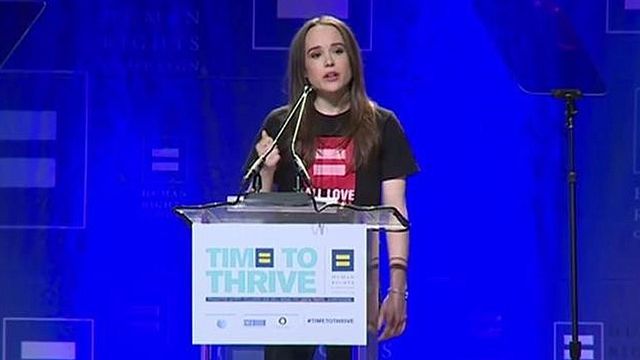 La comédienne canadienne Ellen Page a fait son coming out lors du discours inaugural d'une convention du HRCF (Human Rights Campaign Foundation), ce vendredi 14 février, à Las Vegas.