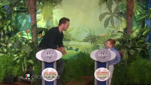 Chez Ellen DeGeneres, Chris Pratt a tenté de répondre à un quizz sur les dinosaure... face à un petit garçon plus fort que lui !