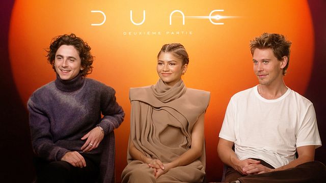Denis Villeneuve et ses trois acteurs principaux, Timothée Chalamet, Zendaya et Austin Butler, nous présentent "Dune 2", qui se veut plus sombre que le film précédent.
