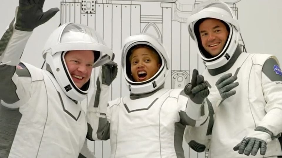 Compte à Rebours Quatre Touristes Dans L'espace